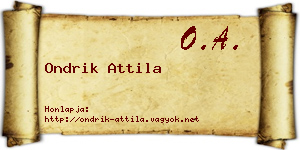 Ondrik Attila névjegykártya